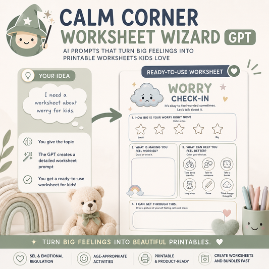 Calm Corner Worksheet Wizard GPT